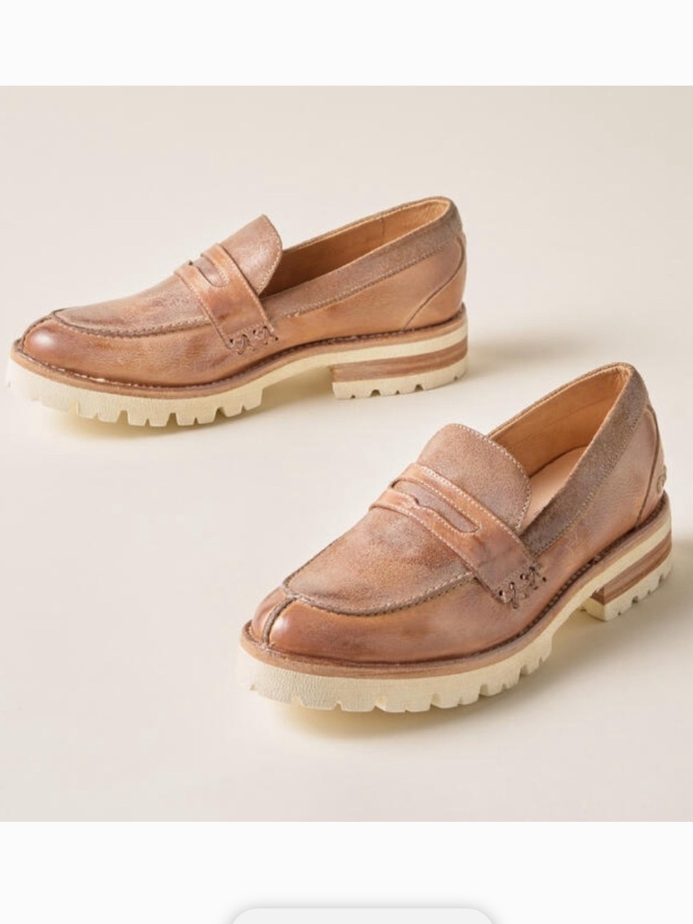 Bed Stu Reina III leather loafers with lug soles